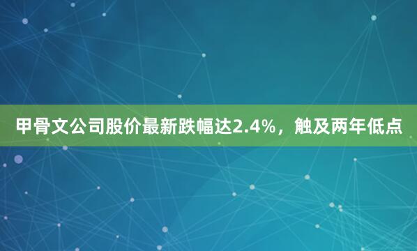 甲骨文公司股价最新跌幅达2.4%，触及两年低点