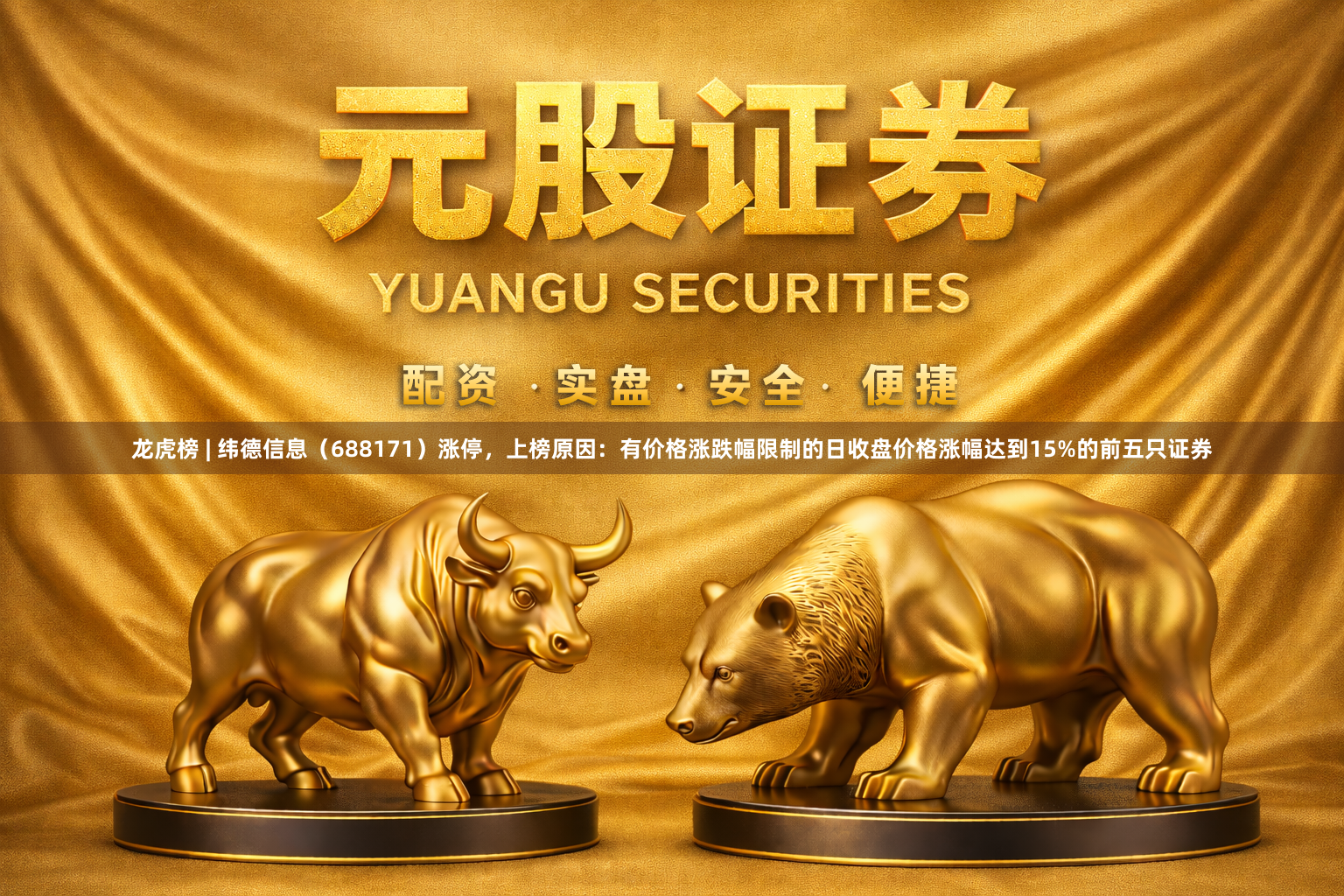 龙虎榜 | 纬德信息（688171）涨停，上榜原因：有价格涨跌幅限制的日收盘价格涨幅达到15%的前五只证券