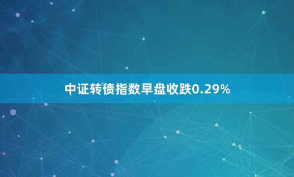 中证转债指数早盘收跌0.29%