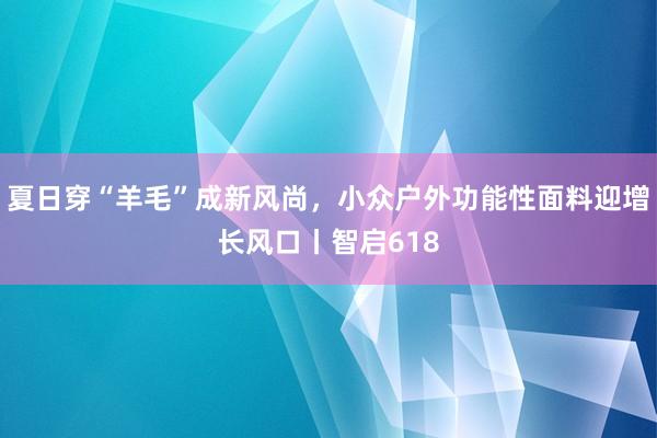 夏日穿“羊毛”成新风尚，小众户外功能性面料迎增长风口丨智启618
