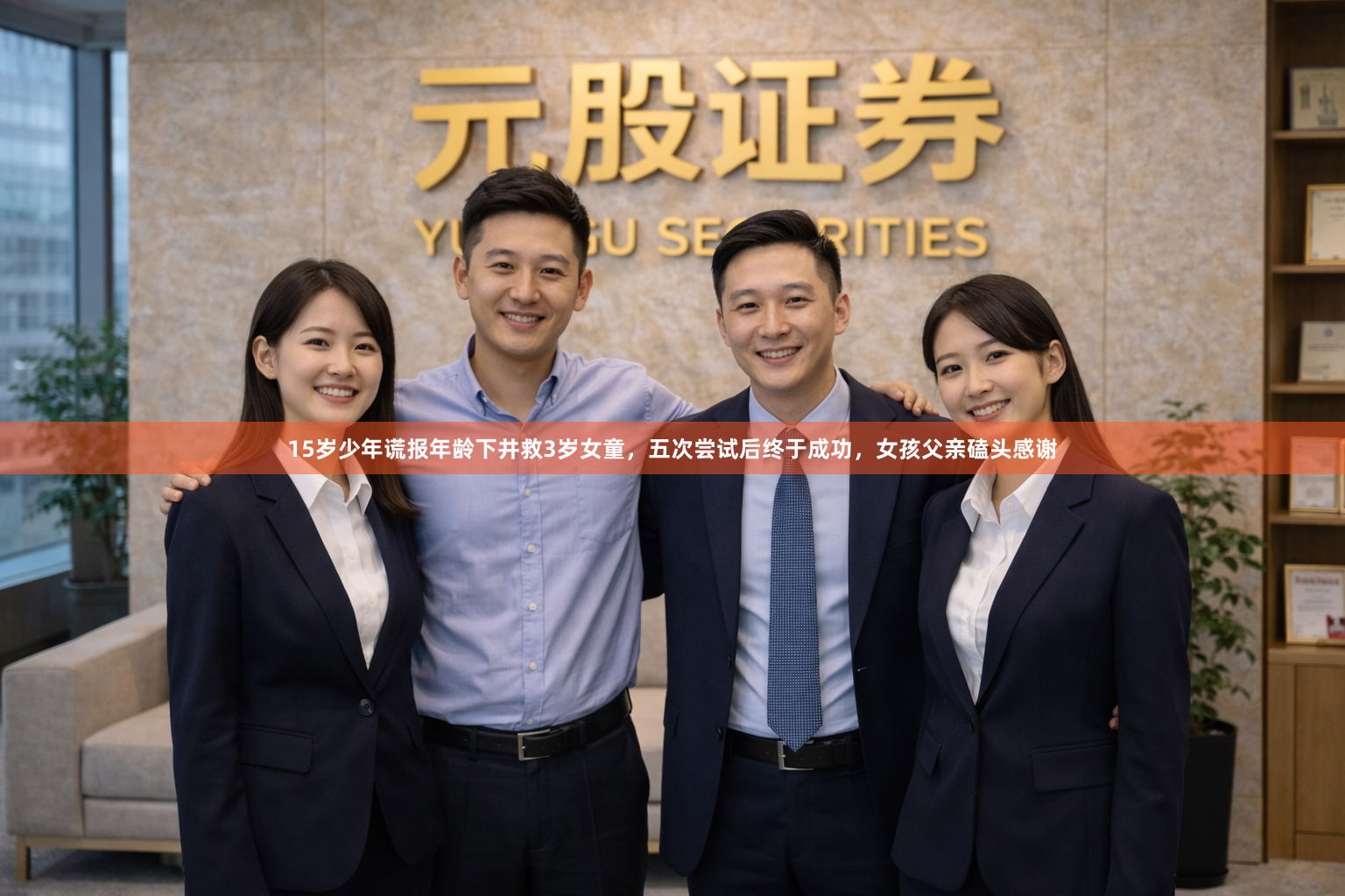 15岁少年谎报年龄下井救3岁女童，五次尝试后终于成功，女孩父亲磕头感谢