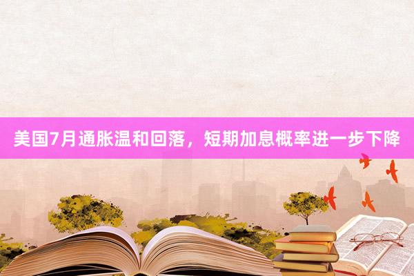 美国7月通胀温和回落，短期加息概率进一步下降