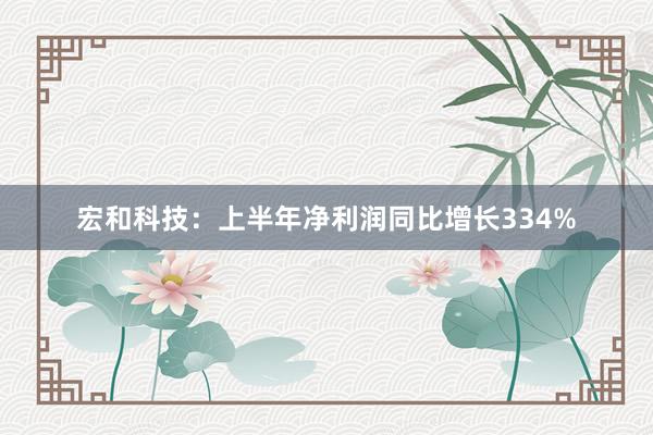 宏和科技：上半年净利润同比增长334%