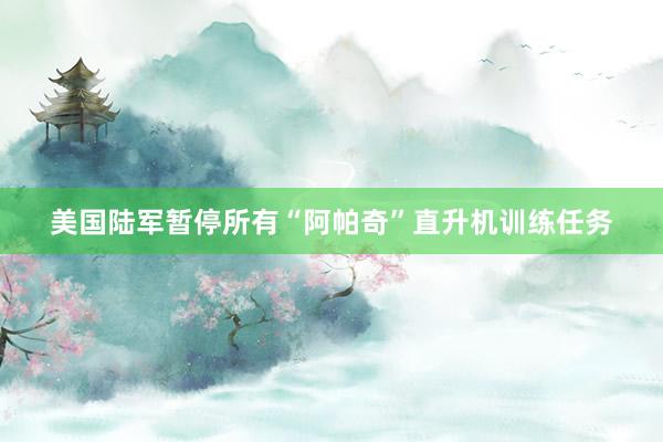 美国陆军暂停所有“阿帕奇”直升机训练任务