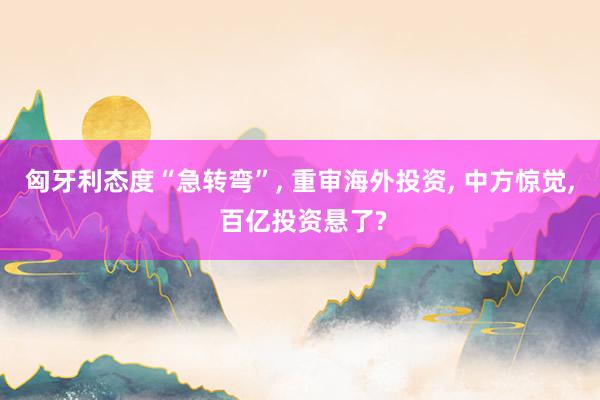 匈牙利态度“急转弯”, 重审海外投资, 中方惊觉, 百亿投资悬了?