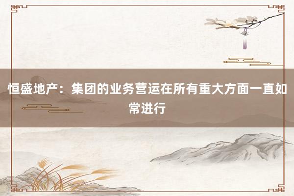 恒盛地产：集团的业务营运在所有重大方面一直如常进行