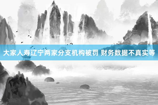 大家人寿辽宁两家分支机构被罚 财务数据不真实等