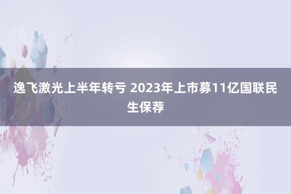 逸飞激光上半年转亏 2023年上市募11亿国联民生保荐