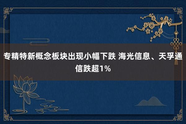 专精特新概念板块出现小幅下跌 海光信息、天孚通信跌超1%