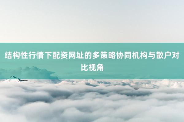 结构性行情下配资网址的多策略协同机构与散户对比视角