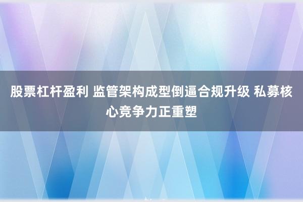 股票杠杆盈利 监管架构成型倒逼合规升级 私募核心竞争力正重塑