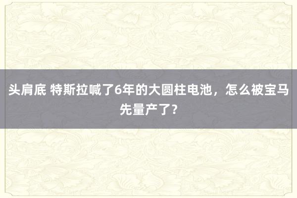 头肩底 特斯拉喊了6年的大圆柱电池，怎么被宝马先量产了？