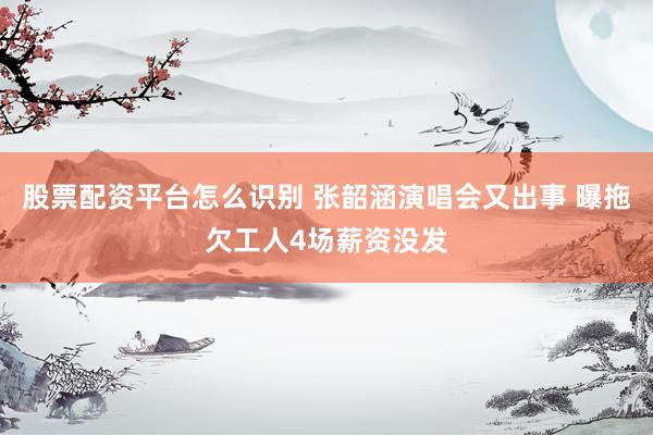 股票配资平台怎么识别 张韶涵演唱会又出事 曝拖欠工人4场薪资没发