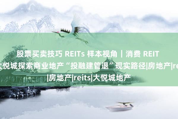 股票买卖技巧 REITs 样本视角｜消费 REIT 双标的推进，大悦城探索商业地产“投融建管退”现实路径|房地产|reits|大悦城地产
