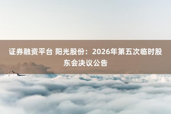 证券融资平台 阳光股份：2026年第五次临时股东会决议公告
